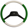 02-FUNDA DE VOLANTE PEQUEÑO-39 cm-Blanco y verde