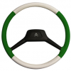 02-FUNDA DE VOLANTE GRANDE-43 cm-Blanco y verde